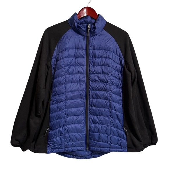 32 Degrees Jackets & Blazers - Weatherproof 32 Degrees Women XXL Blue Black Hybrid Down Puffer Fleece Jacket